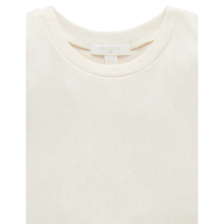 Purebaby Organic Short Sleeve Tee Romper - Cloud