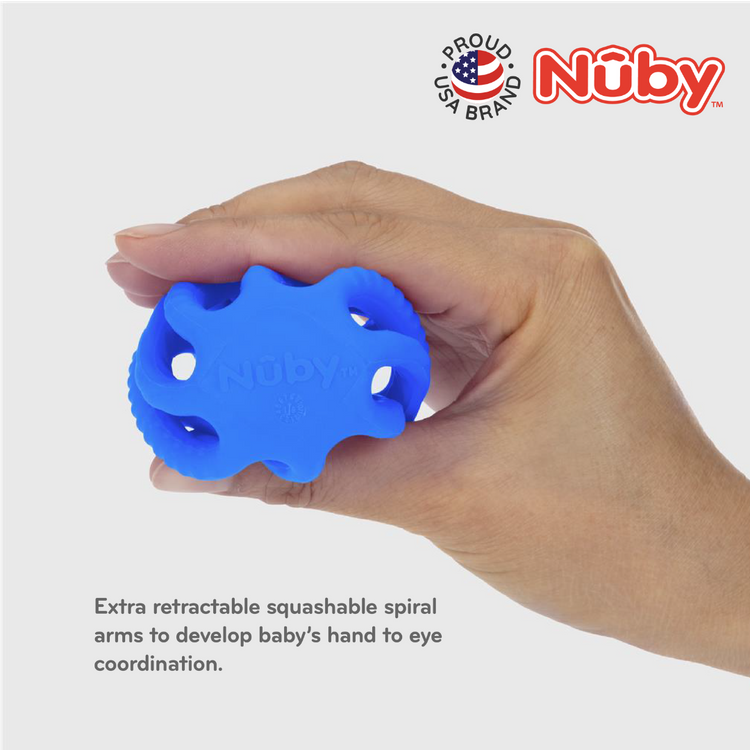 Nuby Silicone Collapsible Ball Teether - FDA (3m+) (Random Color)