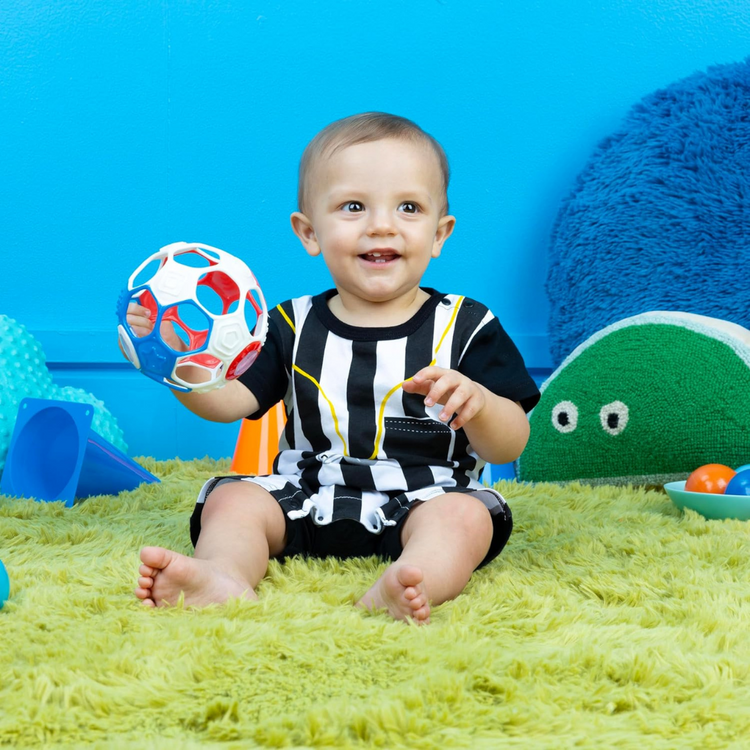 Bright Starts Oball Grippin' Goals Rattle Ball - Red, White & Blue (0m+)