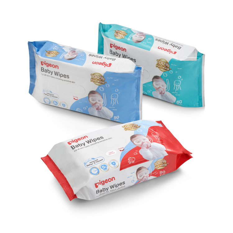 Pigeon 100% Pure Water Baby Wipes (6 x 80wipes)