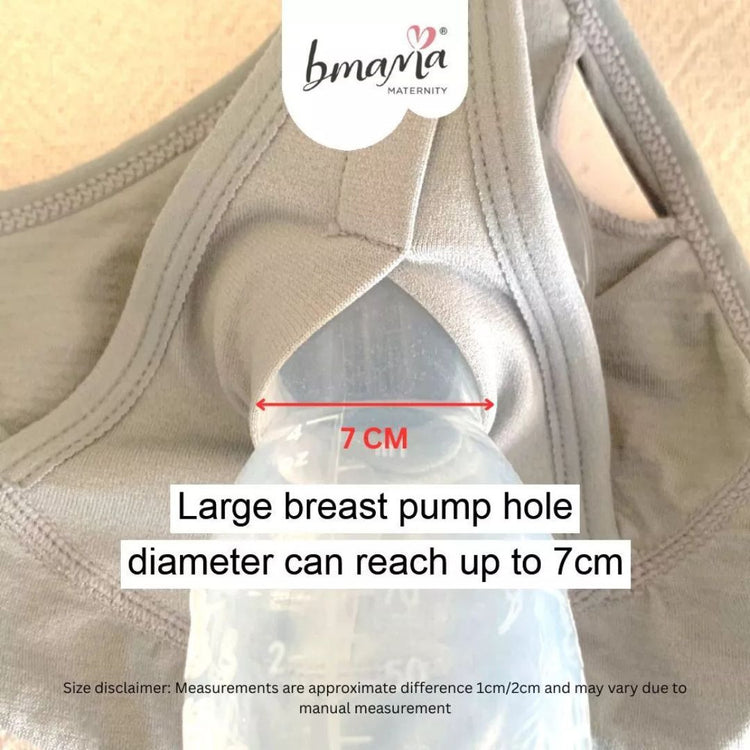 Bmama 2 Ways Hands-Free Pumping Nursing Sport Bra - Beige