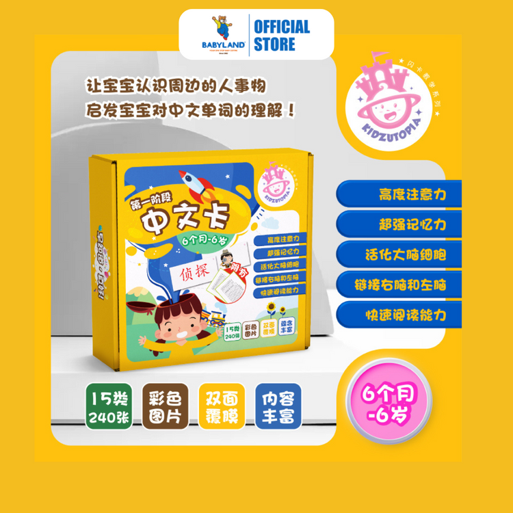 KidZutopia Early Learning Flashcard Book - Mandarin Level 1