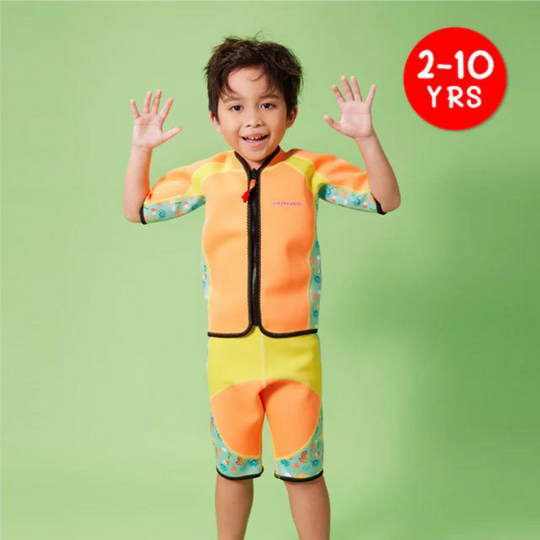 Cheekaaboo Twinwets Toddler Thermal Swimsuit UPF50+ Orange Dino