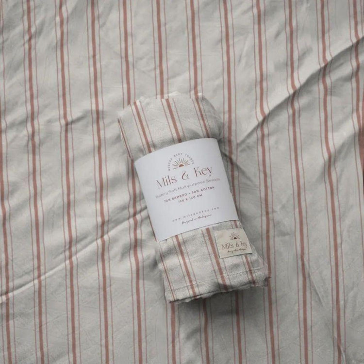 Mils and Key Swaddle - Bamboo + Cotton Swaddle (120cm x 120 cm)