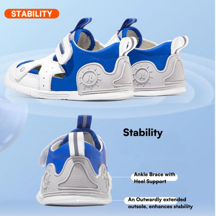 Katetu Crtartu Trendy and Comfort Kids Sandal Shoes for Summer X3BE037 - WhiteBlue2 (13cm)