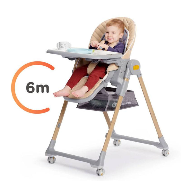 Kinderkraft Lastree 2 In 1 High Chair With Bouncer - Grey