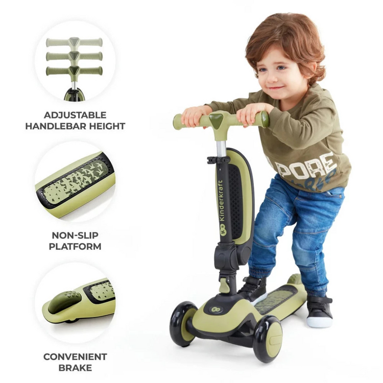 Kinderkraft 2 in 1 Balance Bike and 3 Wheels Scooter Halley (3years up to 50kg)