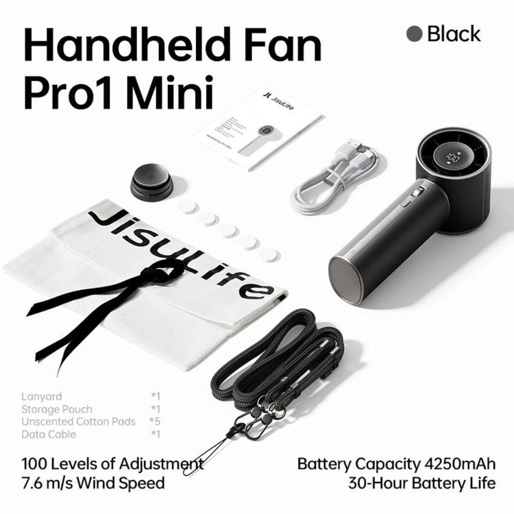 JisuLife Handheld Fan Pro1 Mini Ultra-Portable Fan 4250mAh | 30H Cooling Time Mini Portable Design PU Leather Finish Rechargeable Cooling Fan