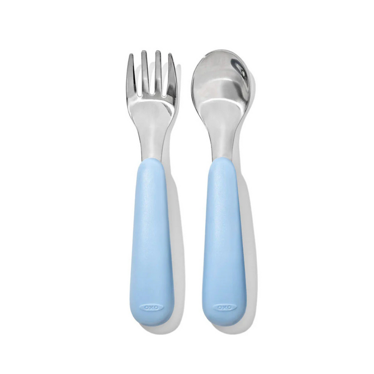 Oxo Tot On-The-Go Fork & Spoon Set - Dusk