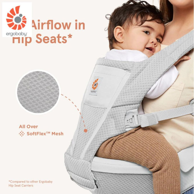 Ergobaby Alta Hipseat Carrier All over, SoftFlex ™Mesh for #1 Airflow Ergonomic Wide cushioned Hipseat 4-48 months