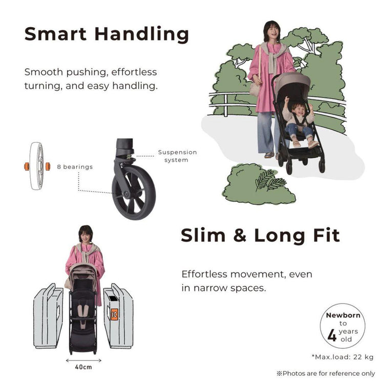 Combi Auto N Neo Baby Stroller | Applicable Age : 0 to 48 Months (22kg) | Cabin Size | Auto Fold