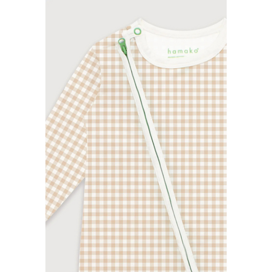 Hamako Tencel Micromodal Jippa Suit - Creme Gigham