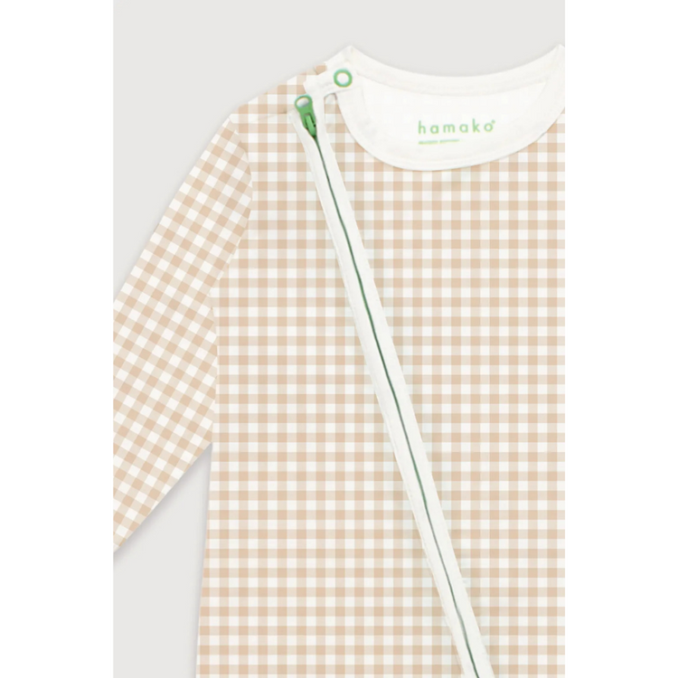 Hamako Tencel Micromodal Jippa Suit - Creme Gigham