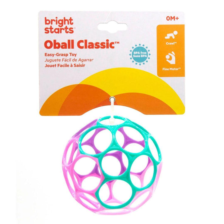 Bright Starts Oball Classic Easy-Grasp Toy (0m+) (Pink,Purple)