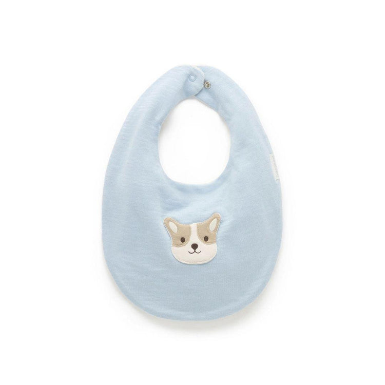 Purebaby Organic Puppy Bib Sky Print
