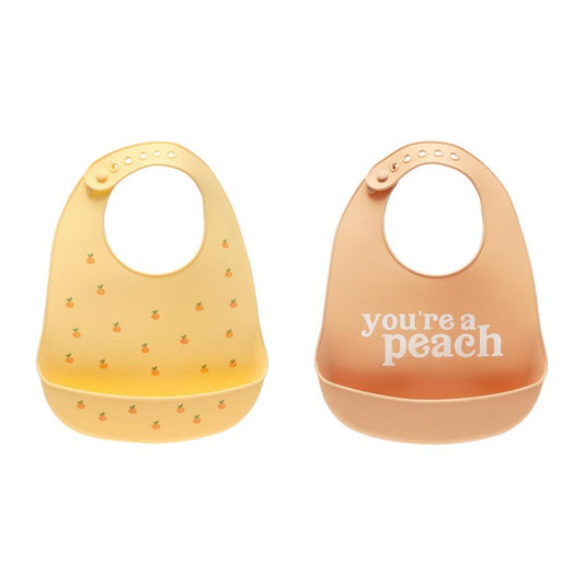 Pearhead  Silicone Bib 2 Pcs - You're A Peach (6m+)