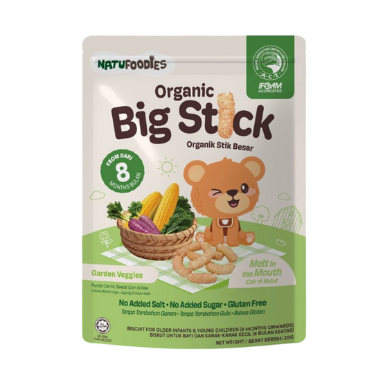 Natufoodies Organic Big Stick - Garden Veggies 20g