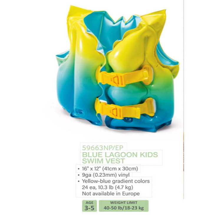 Intex Blue Lagoon Kids Swim Vest IT 59663NP (16"x12") (3-5yrs) - Wet Set Collection