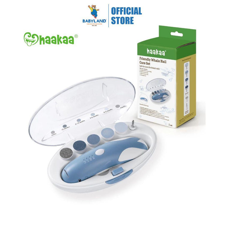 Haakaa Friendly Whale Nail Care Trimmer Set Upgraded 2026 - Electric Gentle LED Light Warranty