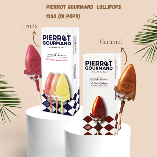 Pierrot Gourmand 10s Caramel/Fruit Lollipops 130g