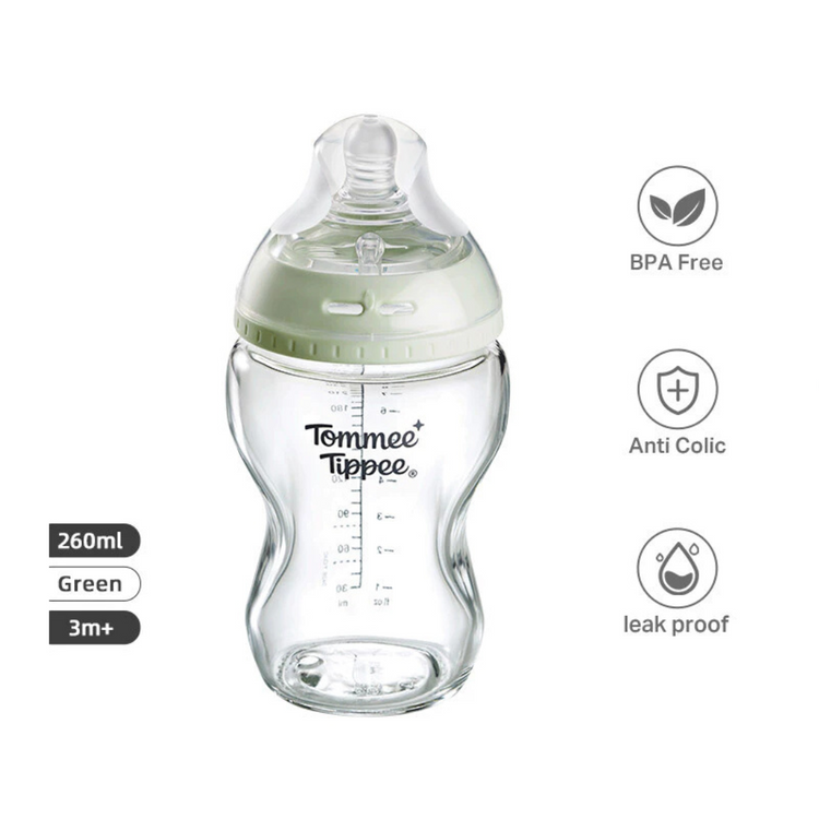 Tommee Tippee Natural Start Glass Baby Bottle , Self-Sterilising,BPA Free