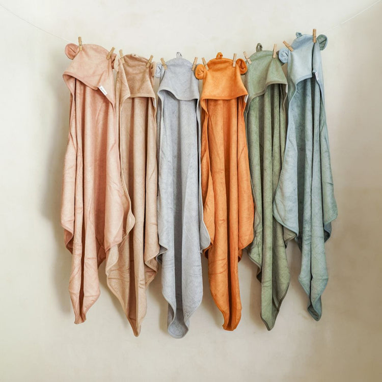 Joey & Mom Bamboo Cotton Hooded Baby Bath Towel 90x90cm | Newborn & Toddler Bath Towel | Soft Absorbent Quick-Dry Towel