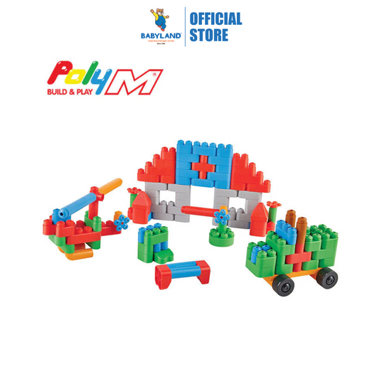 Hape PolyM 761815 128pcs - Building Block Set For Age 1.5 Years And Up