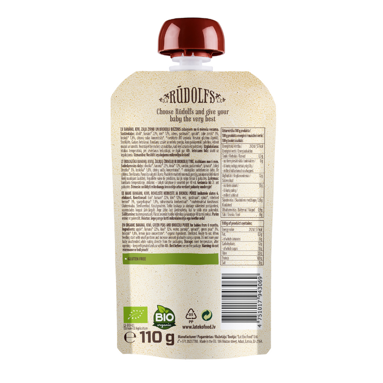 [Halal] Rudolfs Organic Premium Vegetable & Fruits Purees (suitable: 6m+)