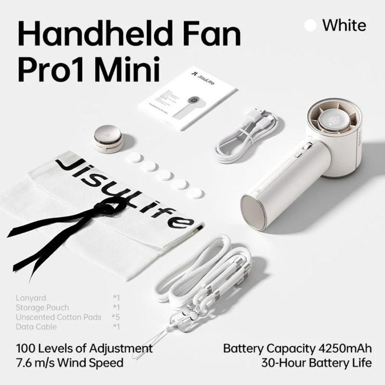 JisuLife Handheld Fan Pro1 Mini Ultra-Portable Fan 4250mAh | 30H Cooling Time Mini Portable Design PU Leather Finish Rechargeable Cooling Fan