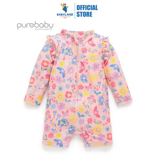 Purebaby Organic Long Sleeve Swimsuit - Pajaro Bird 