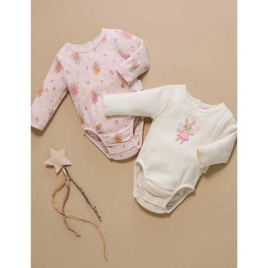 Purebaby Organic Bodysuit Little Fairies Print 2 Pack