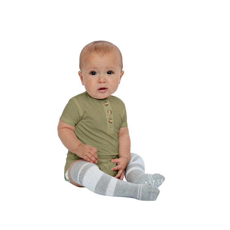 Snuggle Shield® Bamboo Short Sleeve 3 Button Onesie