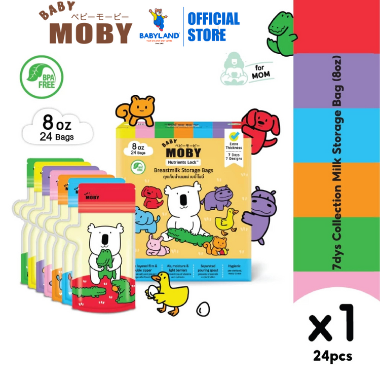 Baby Moby 7days Collection Breastmilk Storage Bags 8oz (24bags)