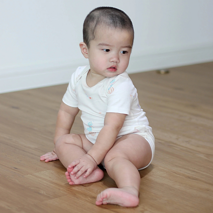 Twinkle Planet GOTS Organic Cotton Short Sleeve Bodysuit – Circus Dino