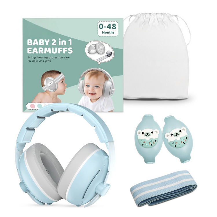 Gaabi Baby 2 in 1 Earmuffs | Headband Hearing Protection (0-48m)