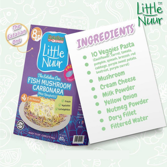 Eatalian Express Little Nuur - Fish Mushroom Carbonara With Pasta 80g (8m+)