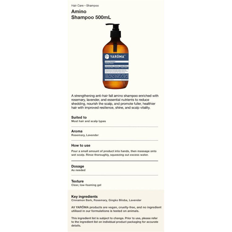 Yaroma Amino Shampoo 500 mL | Hair Fall Control & Scalp Refresh