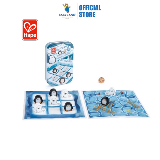 Hape 0478 2-IN-1 Pocket Games Tic Tac Toe / Snakes & Ladders Suitable For Kids Age 3+ Years