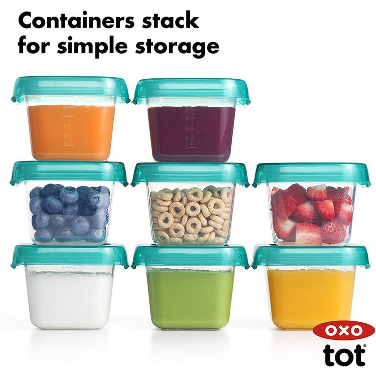 Oxo Tot Baby Blocks Plastic Freezer Storage Containers (2oz) 6Pcs