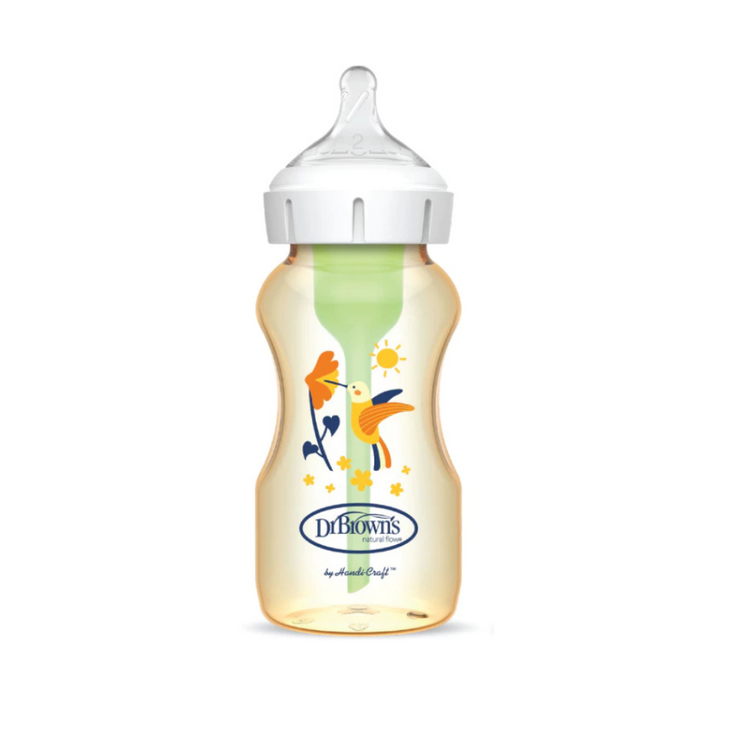 Dr Brown's Anti-Colic Options+ PPSU Wide Neck Bottle 270ml 1Pc - Bird / Level 2 Teat