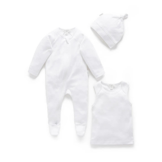 Purebaby Organic Baby Everyday Pointelle Pack - White
