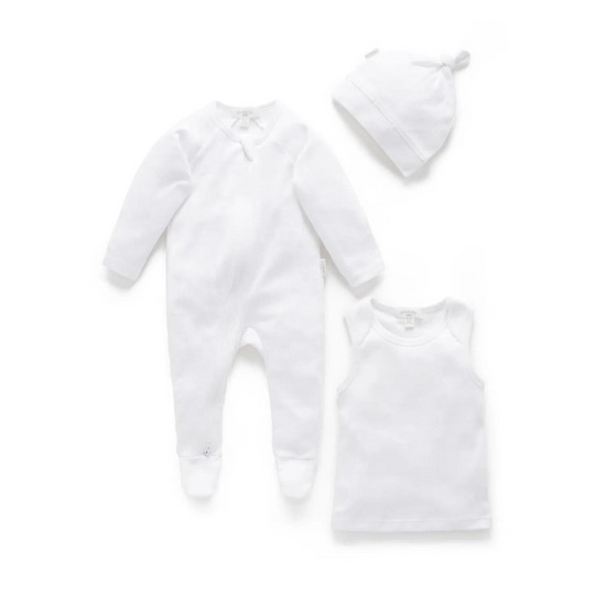 Purebaby Organic Baby Everyday Pointelle Pack - White