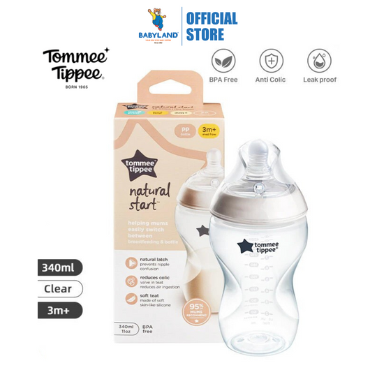 Tommee Tippee Natural Start PP Bottle (340ml) - With Medium Flow Teat