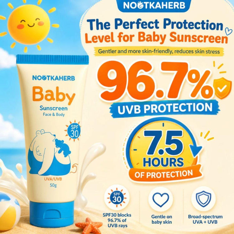 Nootkaherb Baby Sunscreen Face & Body SPF30 50g | Food-Grade sunscreen | 1st in Malaysia