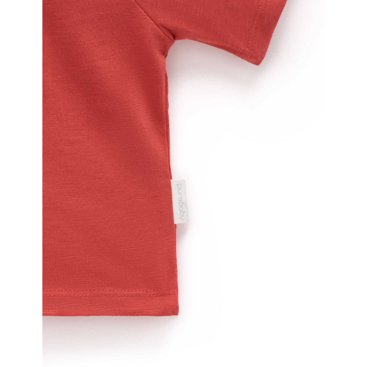 Purebaby Organic Christmas Postal Van Tee - Christmas Red Print