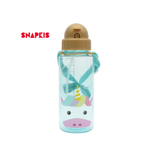 Snapkis Straw Water Bottle 500ml - Unicorn