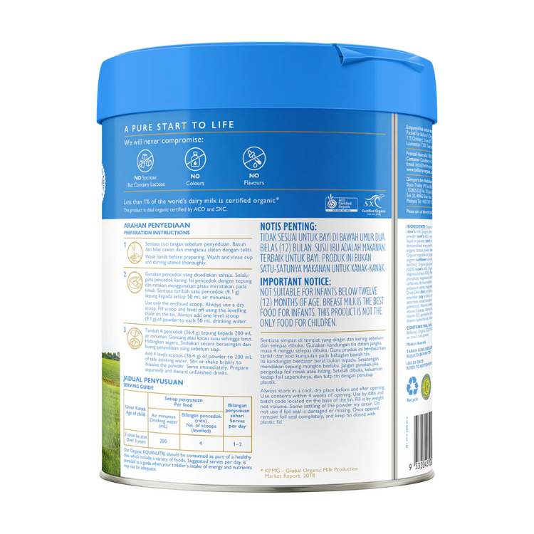 Bellamy's Organic EQUINUTRI Junior Milk Step 4 800g (3+ years)