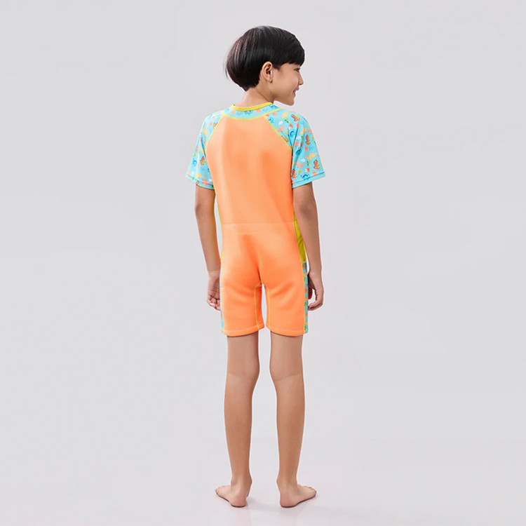 Cheekaaboo Wobbie Toddler Thermal Swimsuit UPF50+ Orange Dino