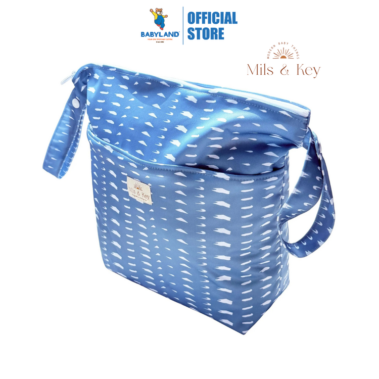 Mils and Key Everywhere Bags - Stone Blue Dash
