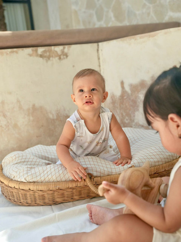 Joey&Mom Sleeveless Bamboo Romper (0-3m)